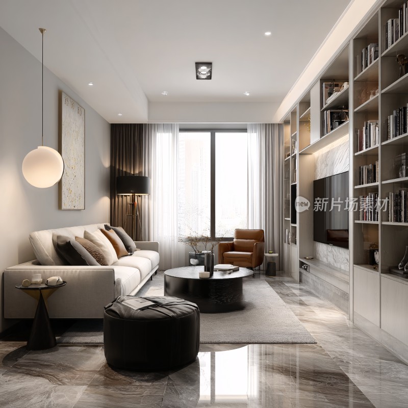 现代简约风格客厅室内图