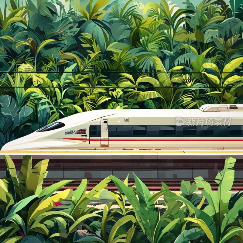 现代高速列车停靠