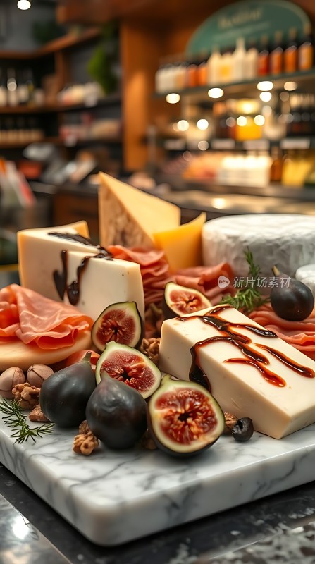 奶酪拼盘配无花果和坚果