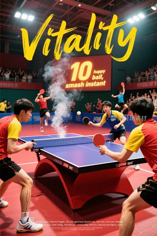 乒乓球竞技活力场景