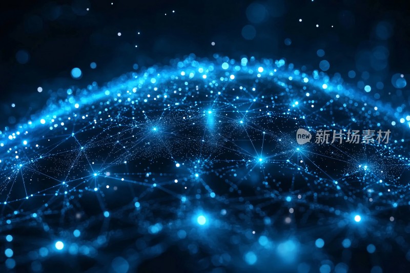 蓝色科技感网络线条背景图