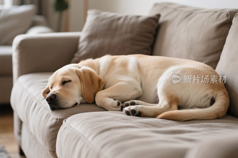 拉布拉多犬沙发上休息