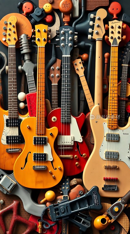 吉他盛宴色彩缤纷的电吉他展示