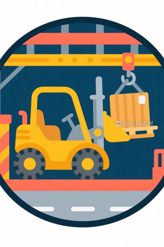装卸叉车作业插画