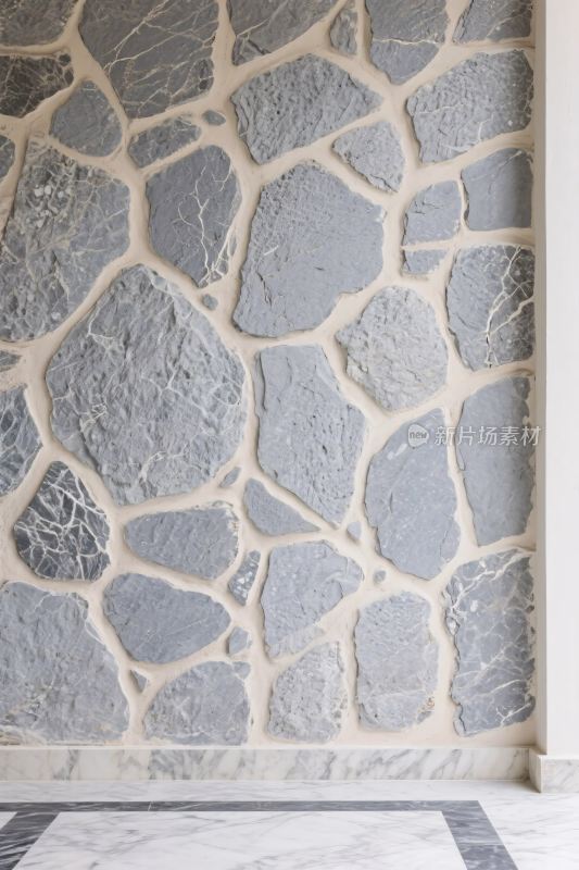 灰色石块墙面室内场景