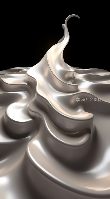 银色波浪曲线艺术