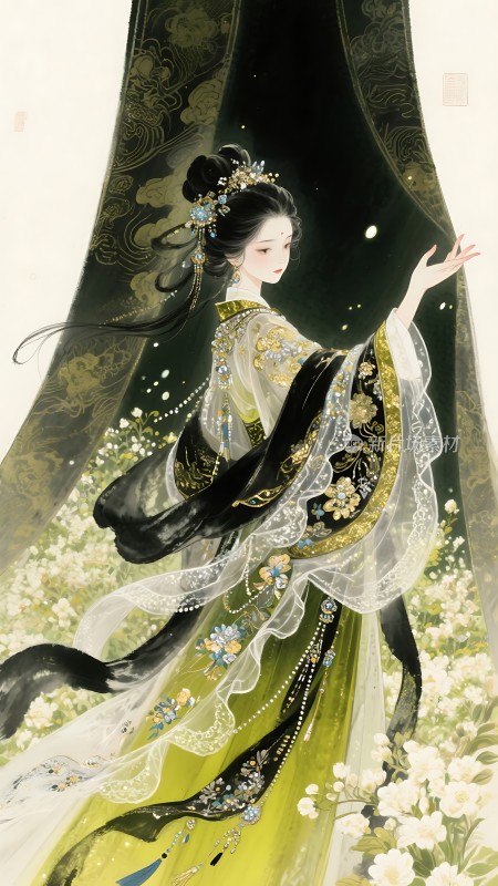 汉服佳人花间舞者