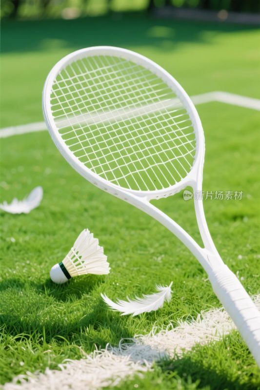羽毛球场地装备特写