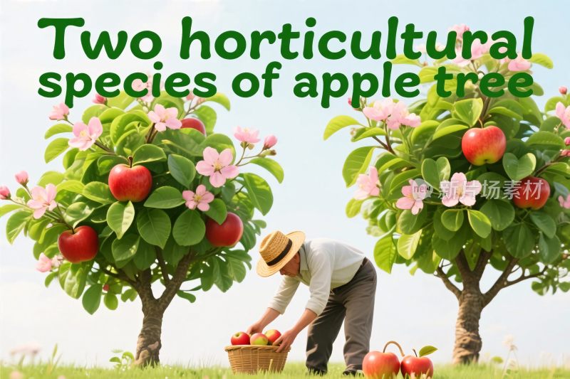 苹果树园艺物种插画