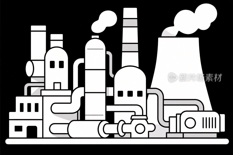 工业设施矢量插画