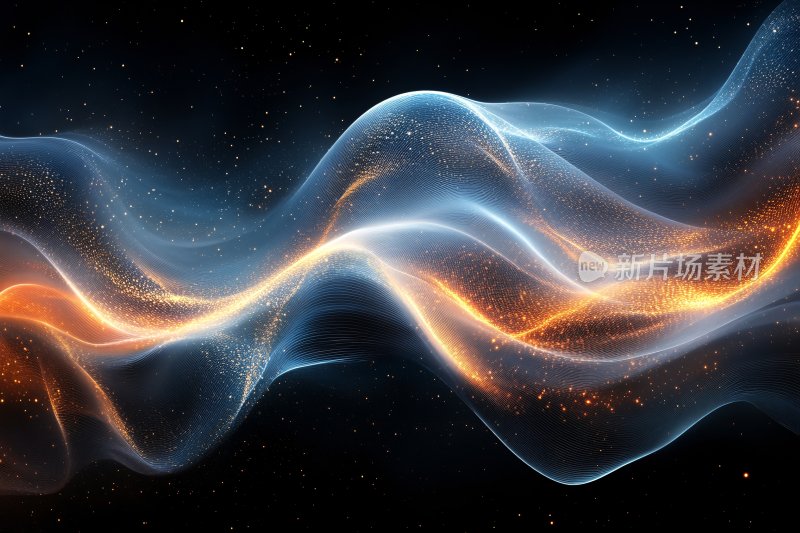 梦幻流动的光影波浪