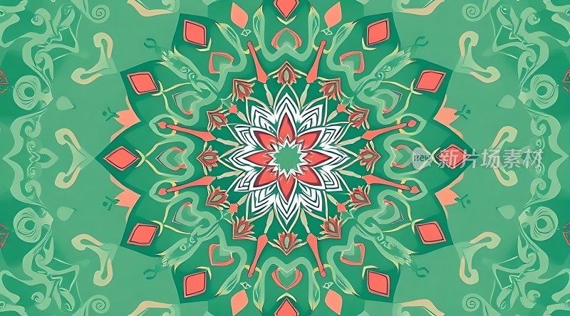 绿色曼陀罗图案