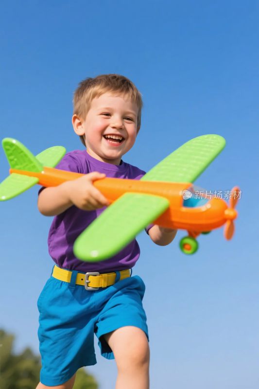 小孩玩玩具飞机
