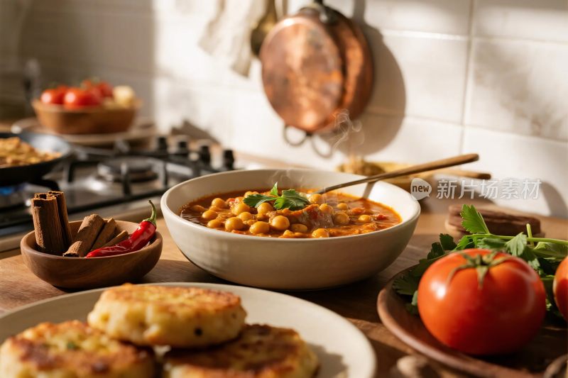 厨房美食烹饪场景