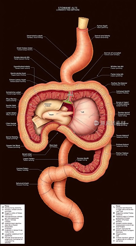人体消化系统解剖图