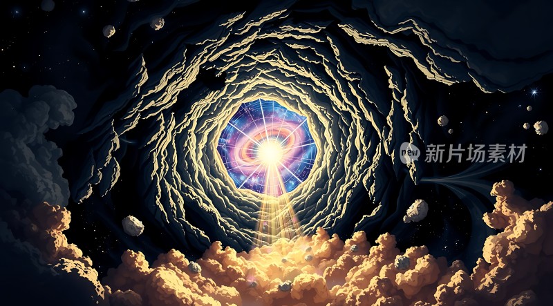 宇宙奇观黑洞漩涡与星云