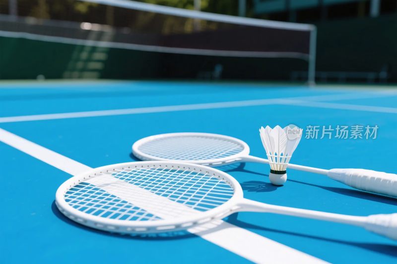 羽毛球场地球拍羽毛球