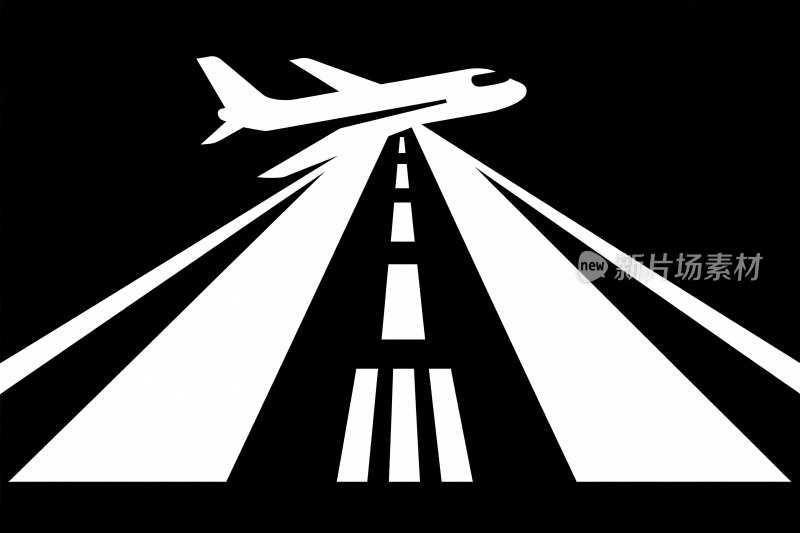 飞机跑道插画
