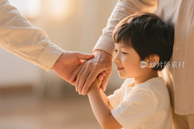 温馨家庭代际牵手