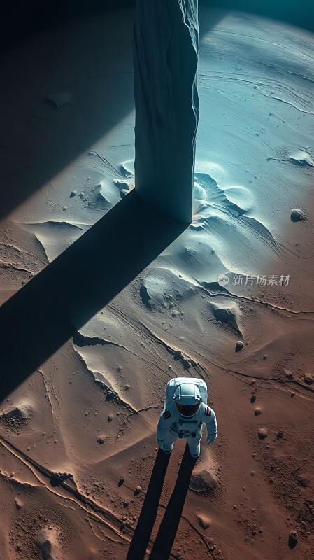 宇航员探索火星表面