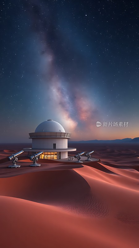 星空下的沙漠天文观测站