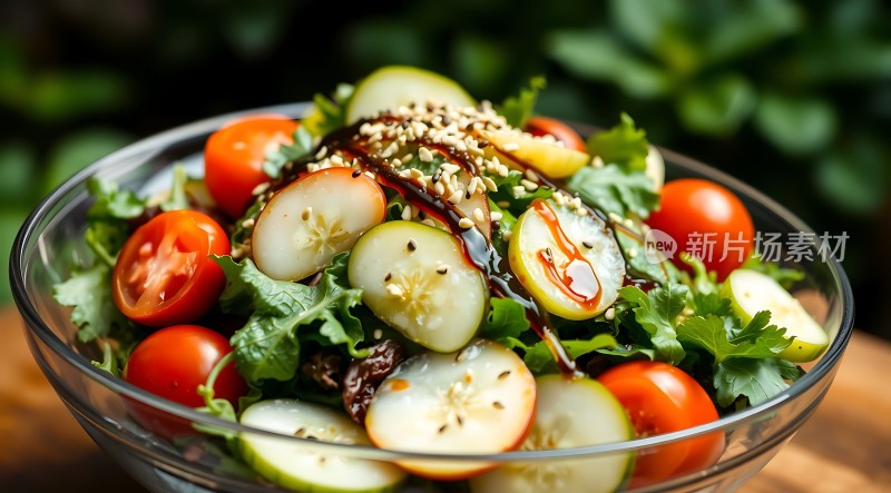 清新蔬菜沙拉色彩缤纷健康美味！