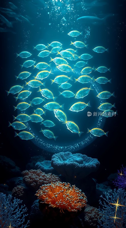 海洋之舞鱼群与珊瑚共舞