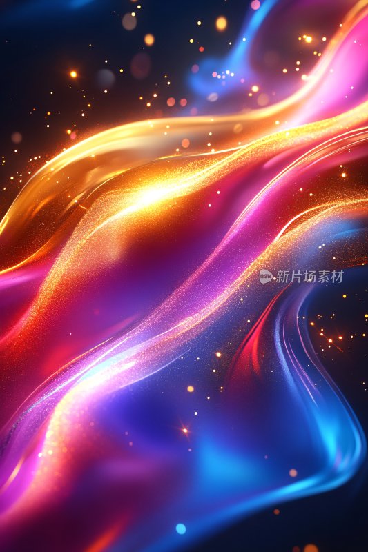 绚丽多彩的流动光影背景