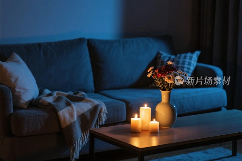 温馨室内烛光场景