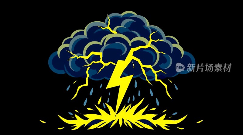 雷雨交加闪电划破长空