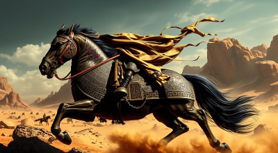 丝绸之路上英勇奔腾的战马