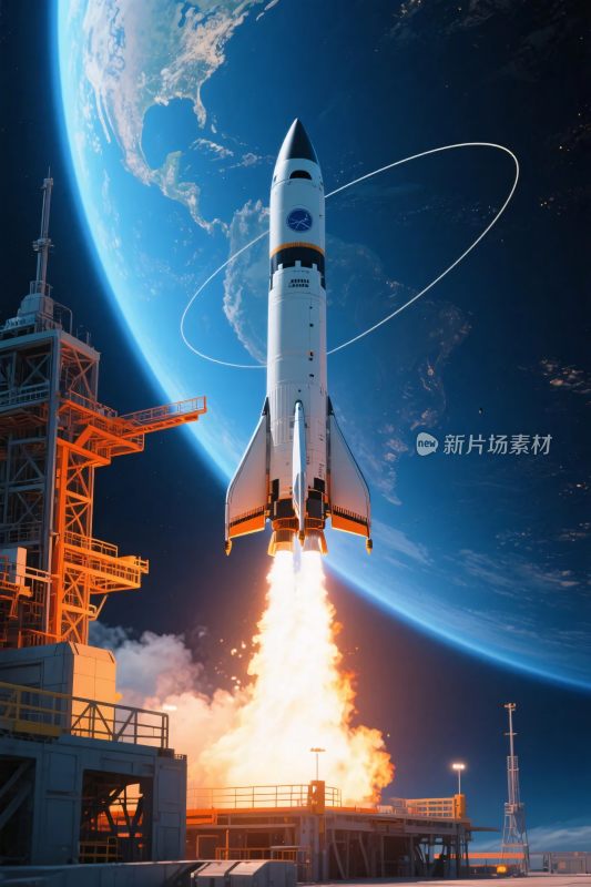 火箭发射航天场景