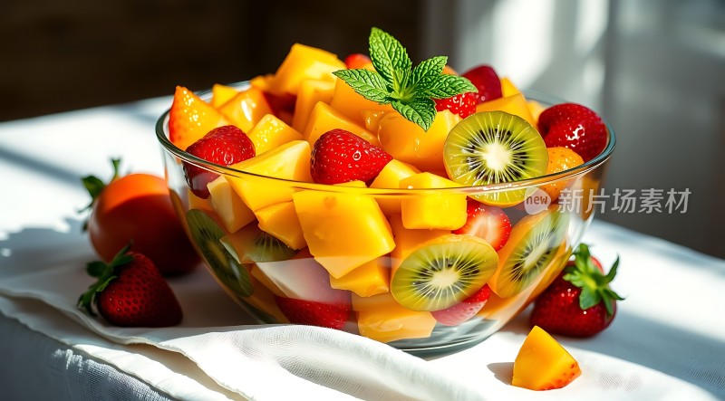 阳光下的水果拼盘