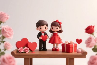 浪漫情侣摆件场景