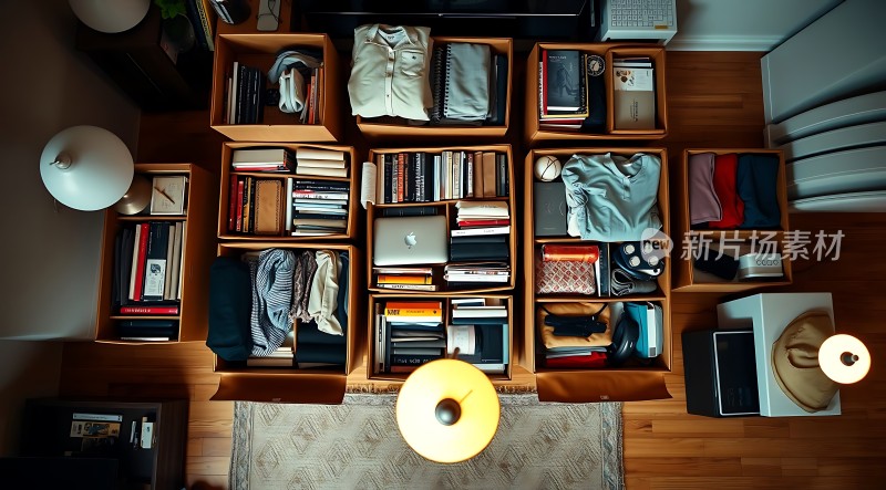 整洁房间里的有序抽屉