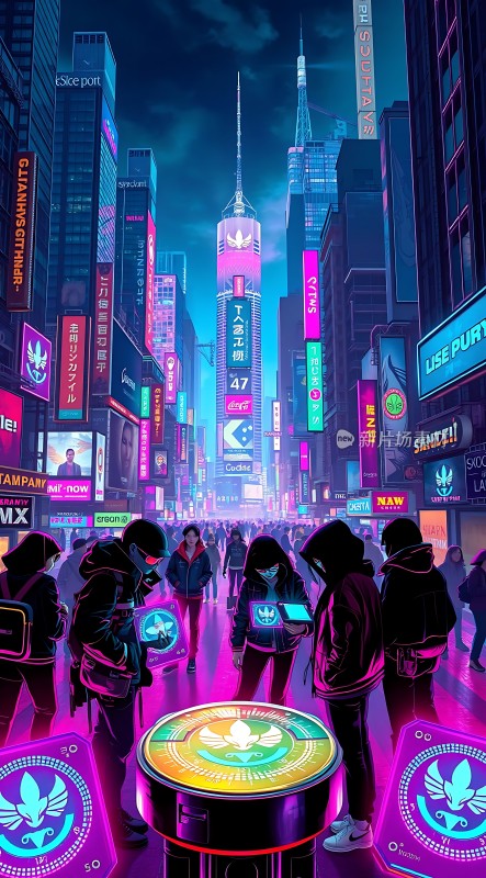 霓虹都市的未来科技世界