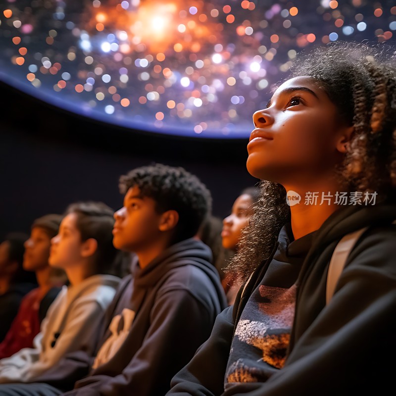 探索宇宙奥秘青少年仰望星空