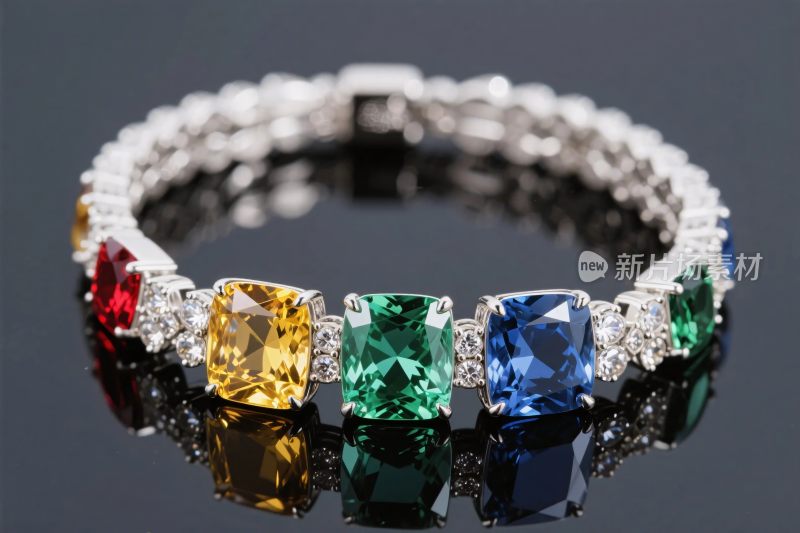 彩色宝石钻石手链