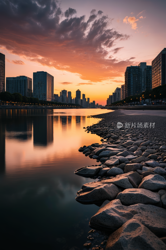 夕阳黄昏时分高清风景摄影图片