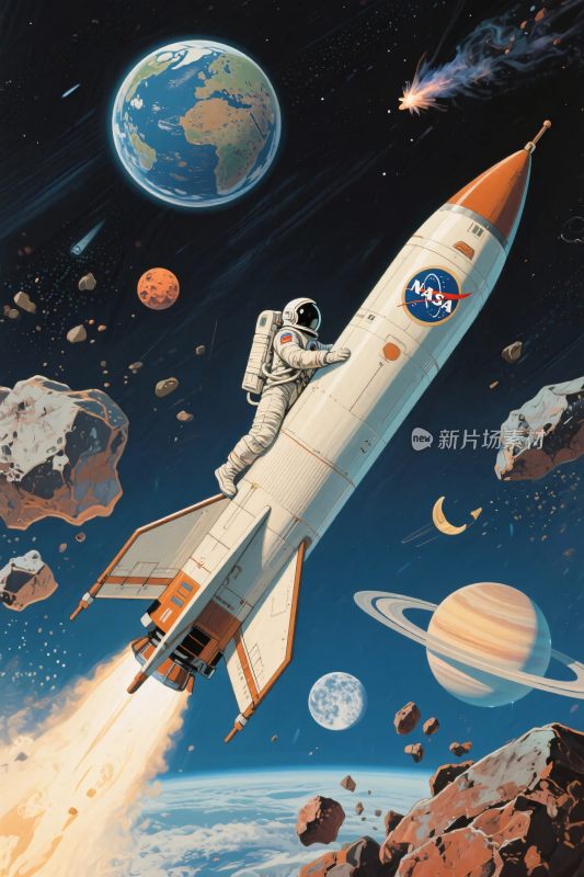 太空火箭与宇航员