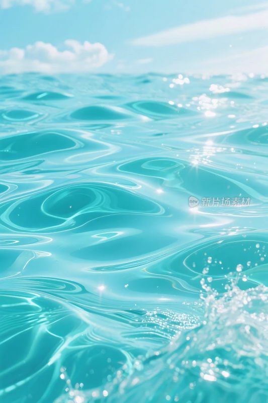 蓝色海浪水波插画