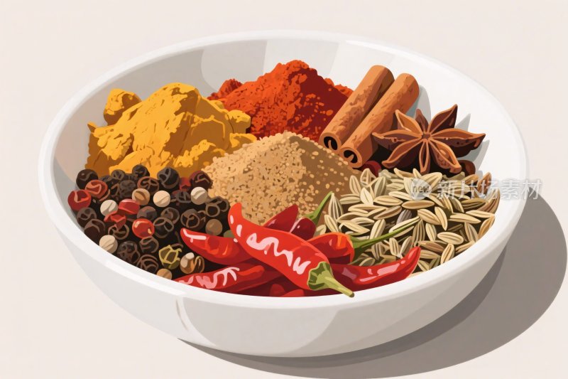 香料集合插画