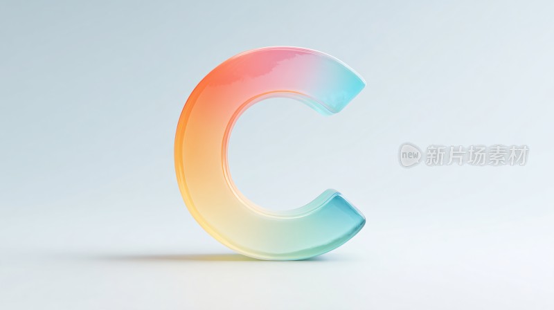 彩色渐变立体字母