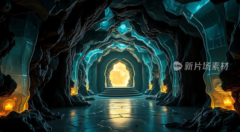 神秘洞穴中的光芒之路