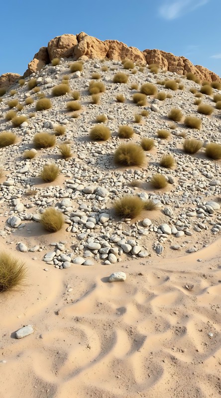 沙漠绿洲沙丘上的生命之歌