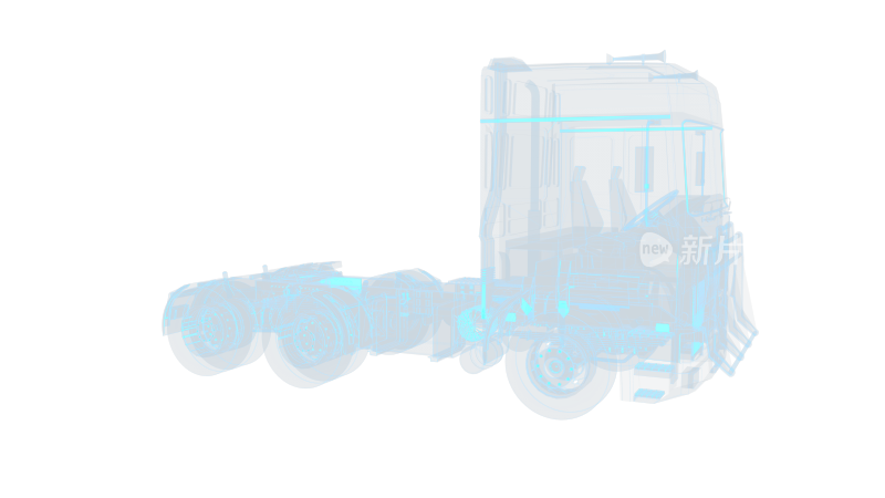 大卡车空车 大货车汽车 科幻透明赛博朋克