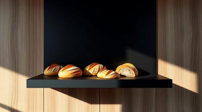 阳光下的面包艺术展示 阳光下的面包艺术展示