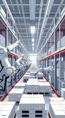 智能仓储机器人搬运货物