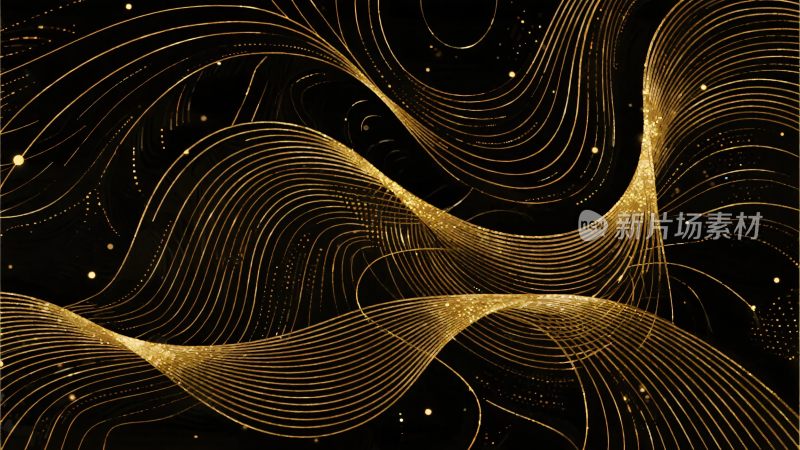 黑金线条抽象动感背景