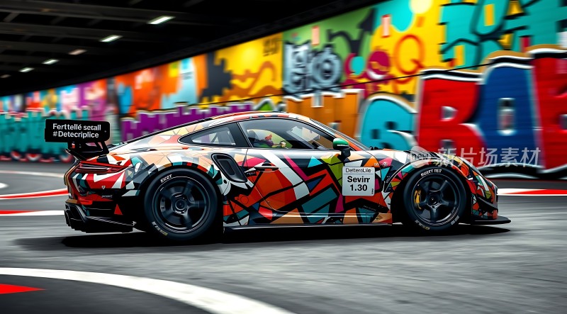 赛道上的多彩赛车